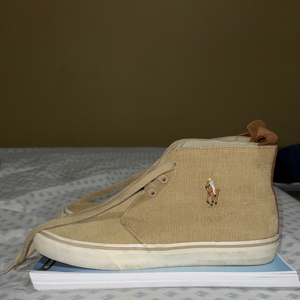 Polo by Ralph Lauren Men's Beige High-Top Sneakers